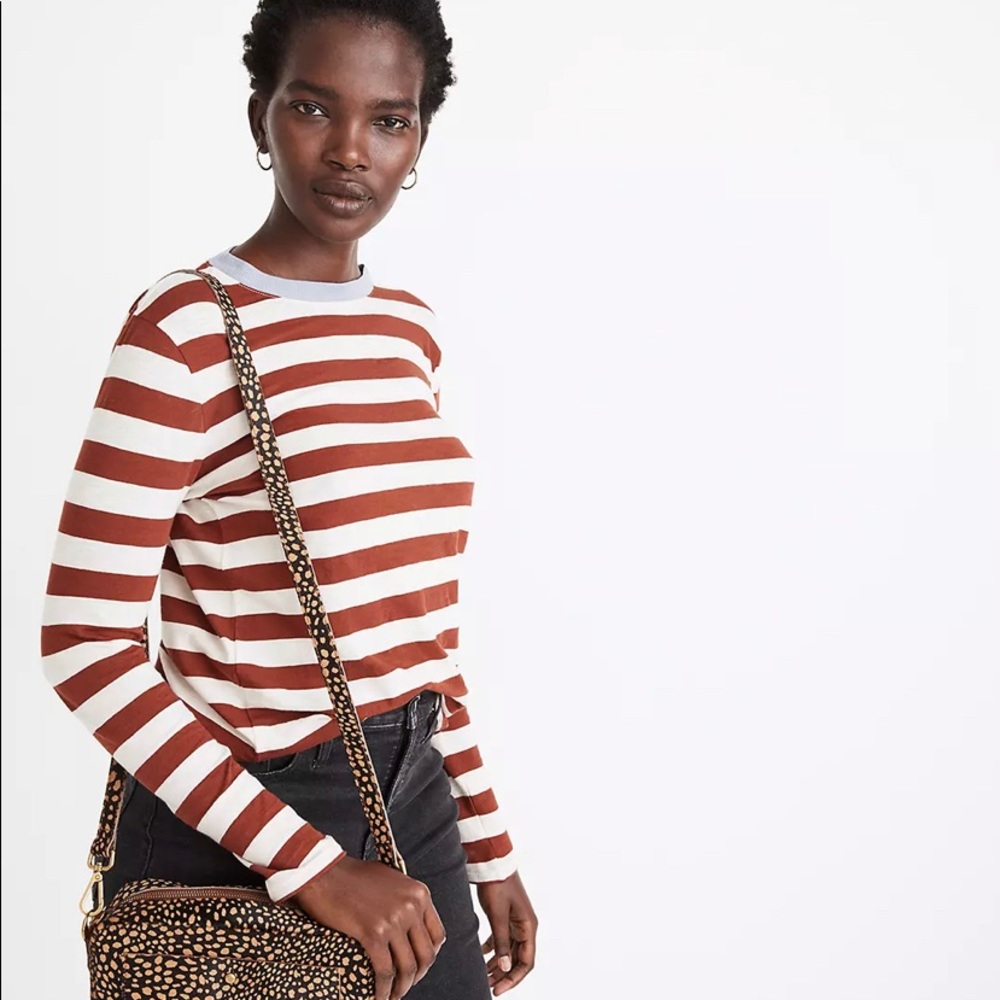 Women’s Madewell Long Sleeve Striped T-shirt Size XS - Picture 2 of 9
